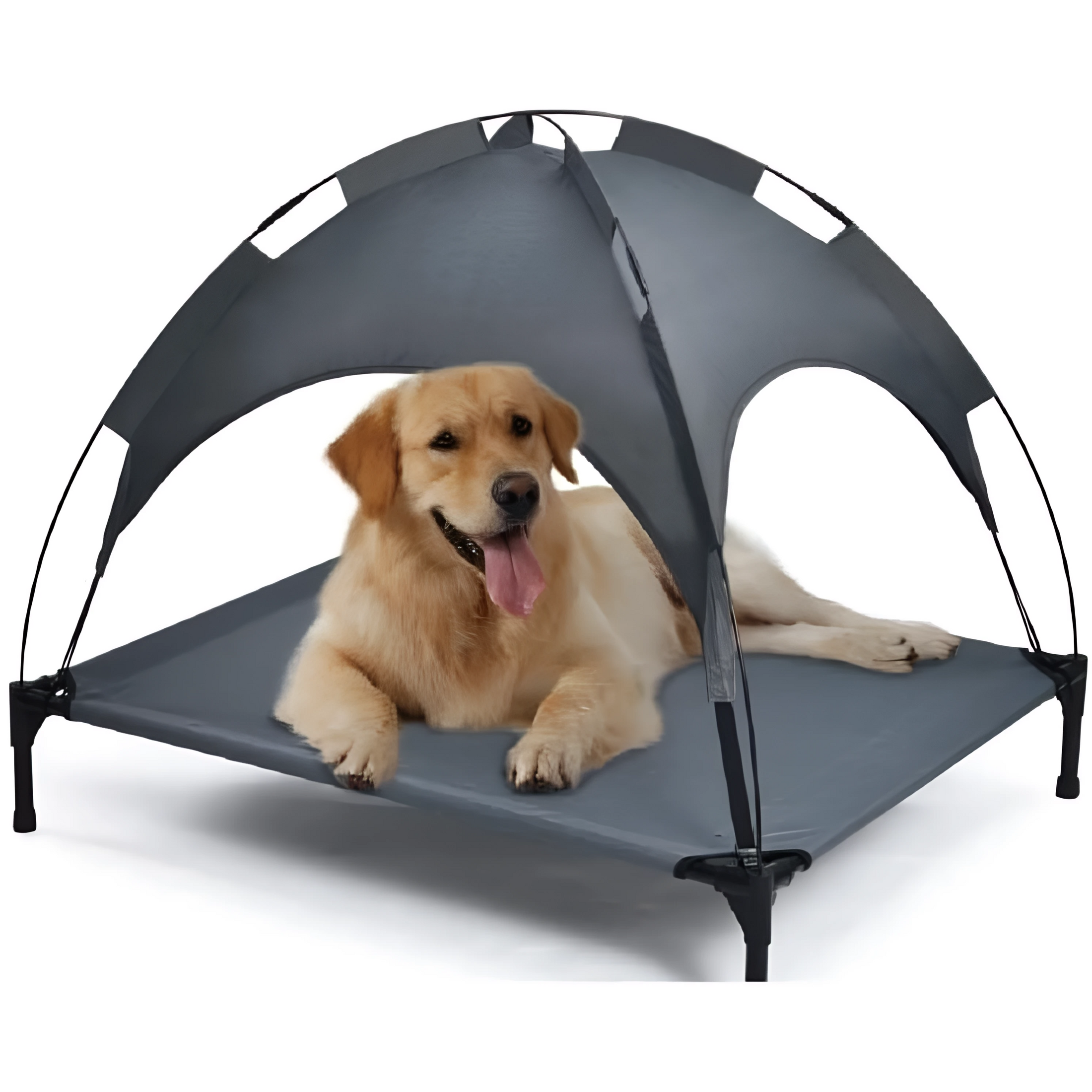 Outdoor Portable Pet Dog Bed with Awning - Whiskers and Wags