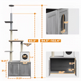Load image into Gallery viewer, 2-in-1 Modern Cat Tree with Hidden Litter Box – Space-Saving Floor-to-Ceiling Tower - Whiskers and Wags
